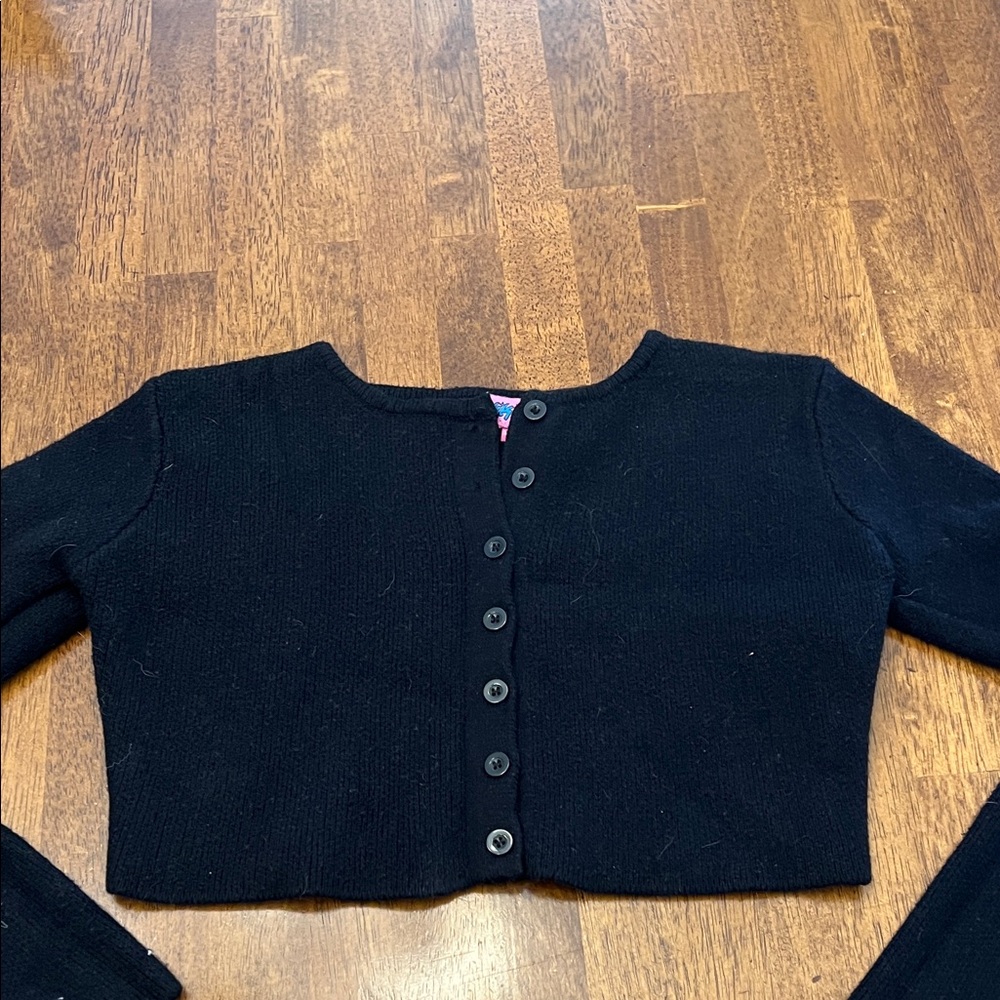 Edikted Black Knit Cropped Cardigan